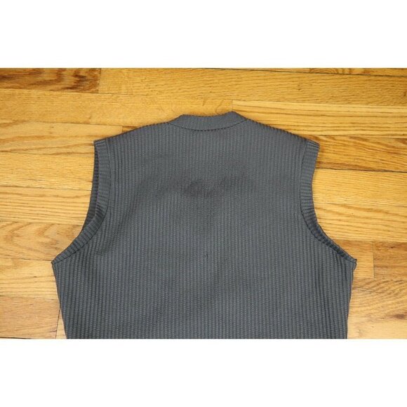 VINTAGE 70s WOMEN'S GRAY V-NECK TANK TOP - BEELINE FASHION - SIZE M - FLAWED - Picture 8 of 9